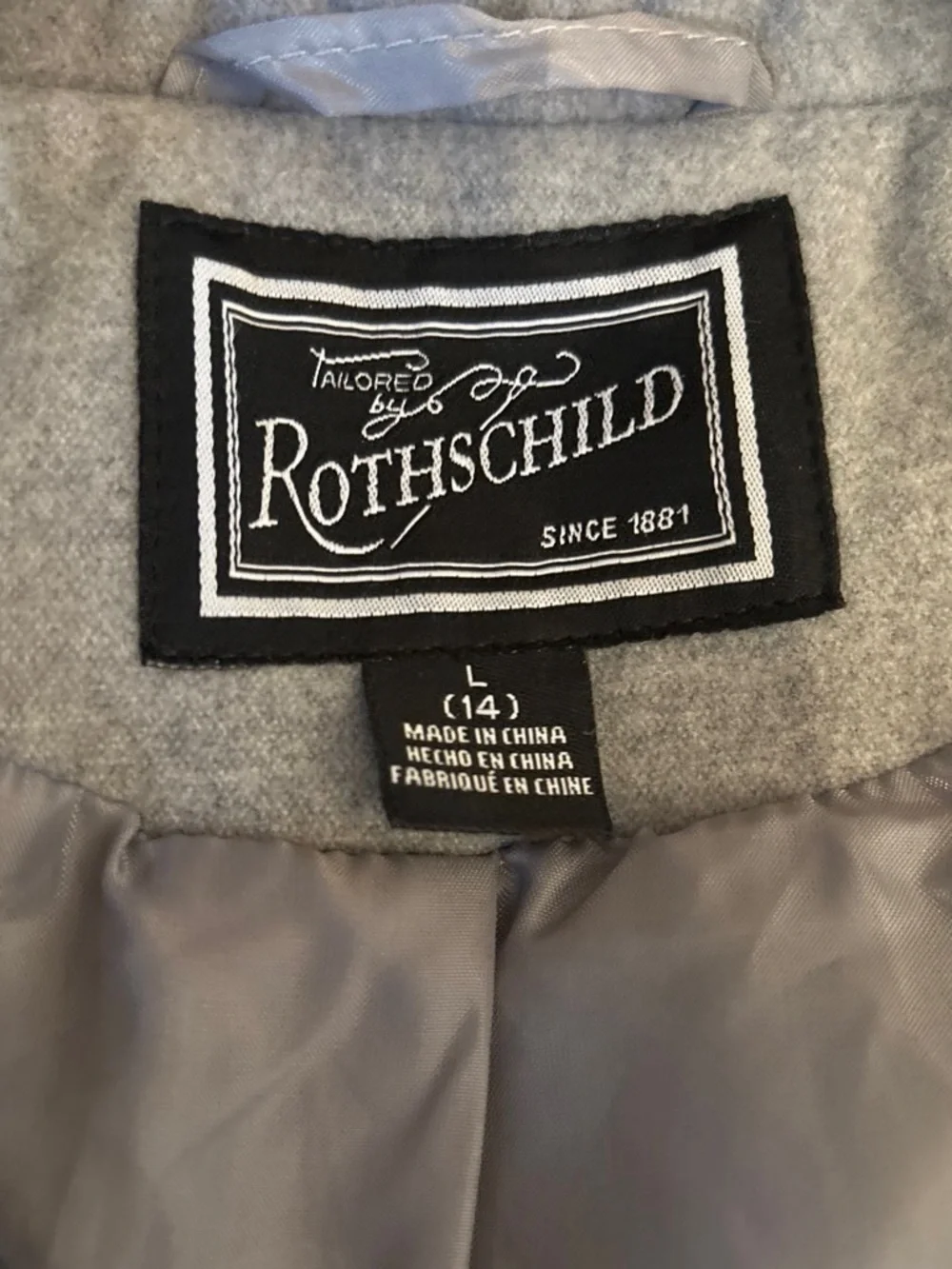 Rothschild Gray Coat with Black Label